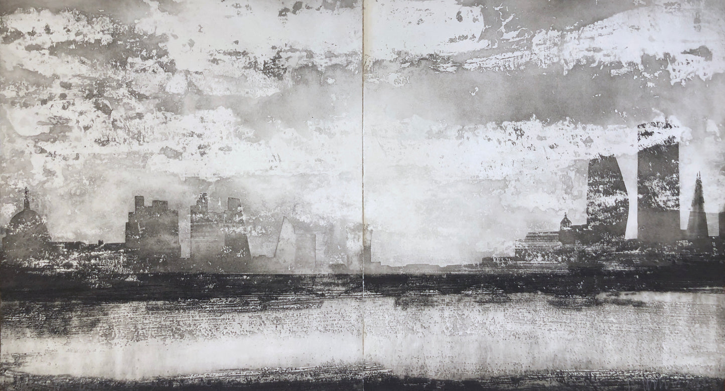 The Thames, Waterloo, sunrise (diptych)