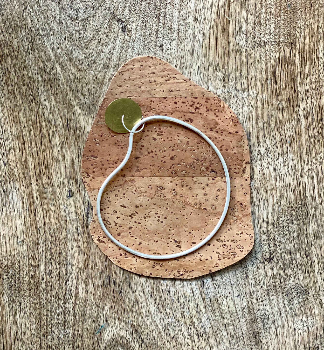 Estero Bangle in silver with brass disc