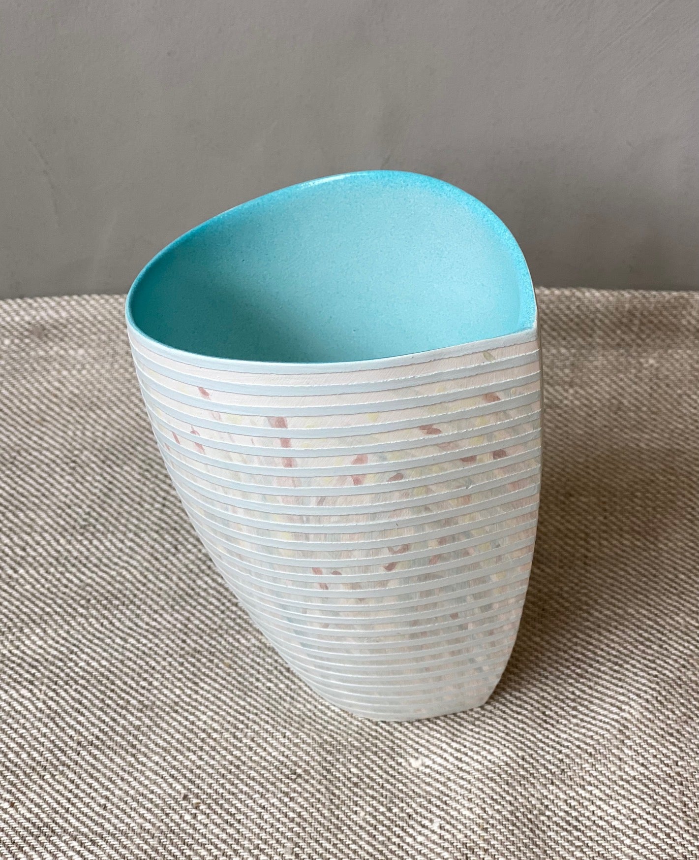 Small sloping form in blue