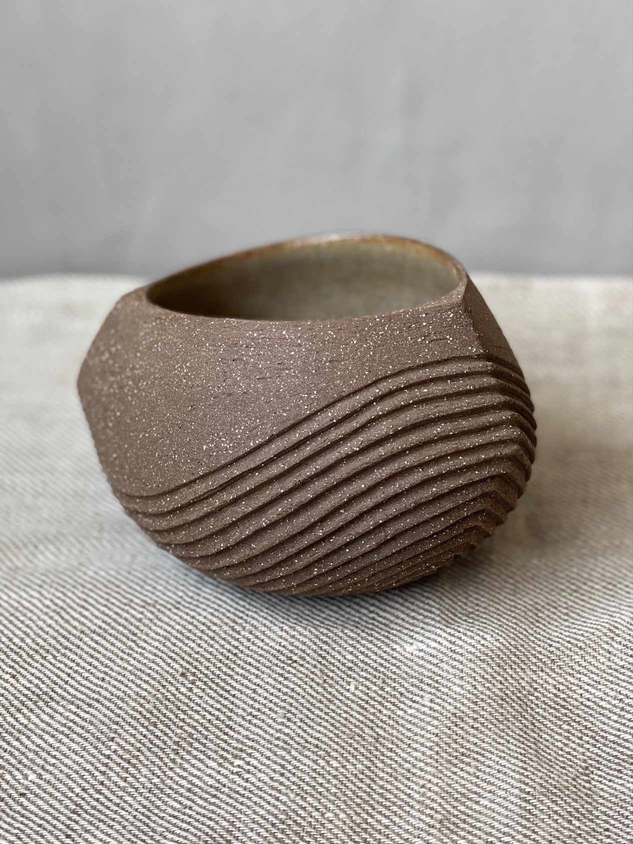 Landlines Bowl, small charcoal