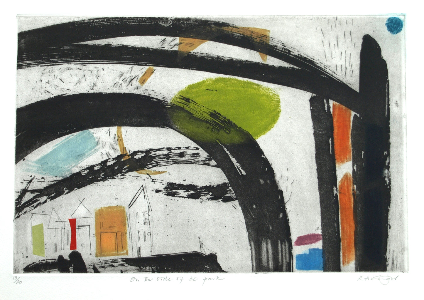 On the side of the park