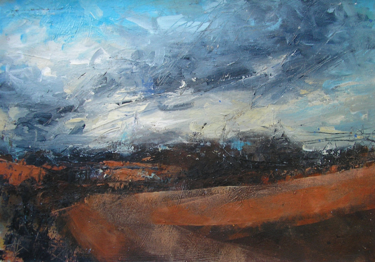 Sienna Fields and Passing Clouds