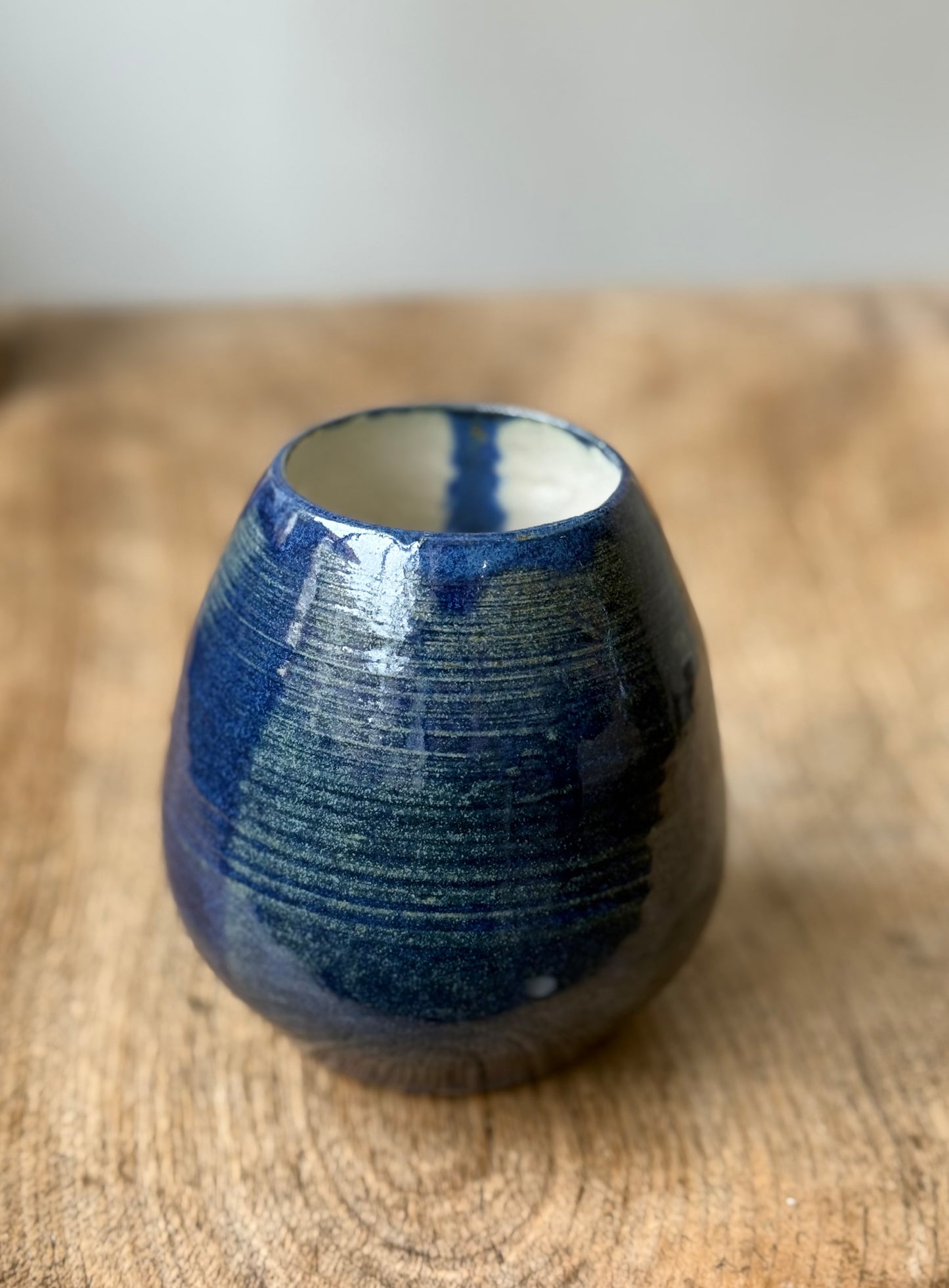 Blue glazed vase