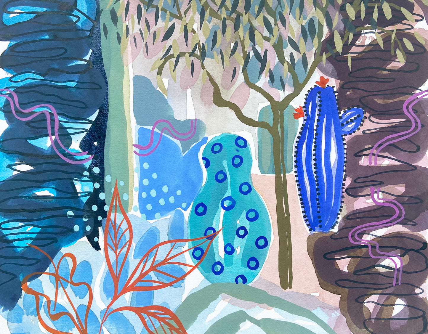 Magical Cobalt Cactus Garden