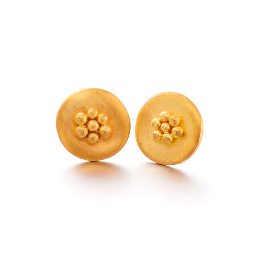 22ct Gold Granulated Stud Earrings