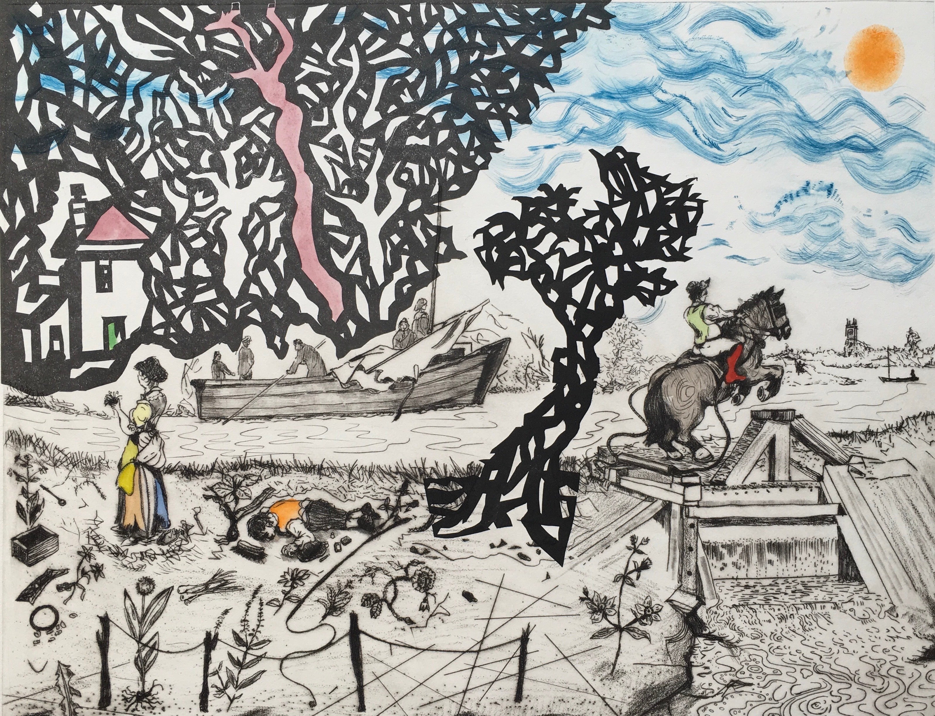 Chris Orr RA, From Essex To Suffolk - The Leaping Horse (After Constable)