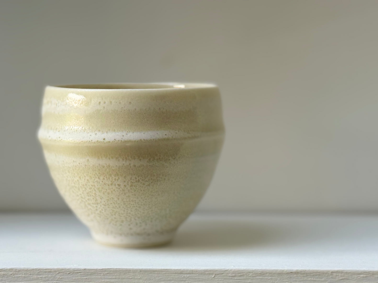 Porcelain Tea Bowl Small Speckled Cream