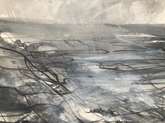 Fields and weather, from above Low Row, Swaledale