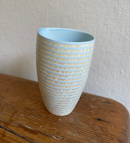 Blue sloping bowl