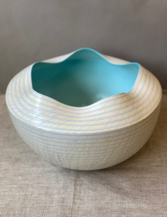Large pentangular bowl in blue