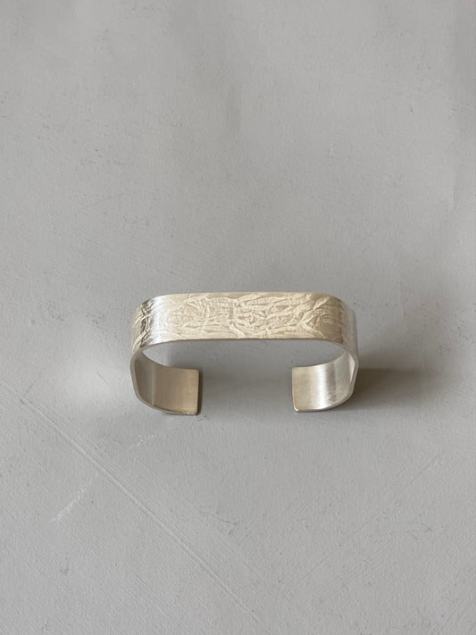 Square/oval Silver Cuff