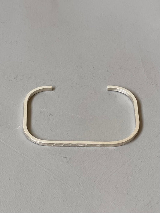 Sterling silver square/oval cuff