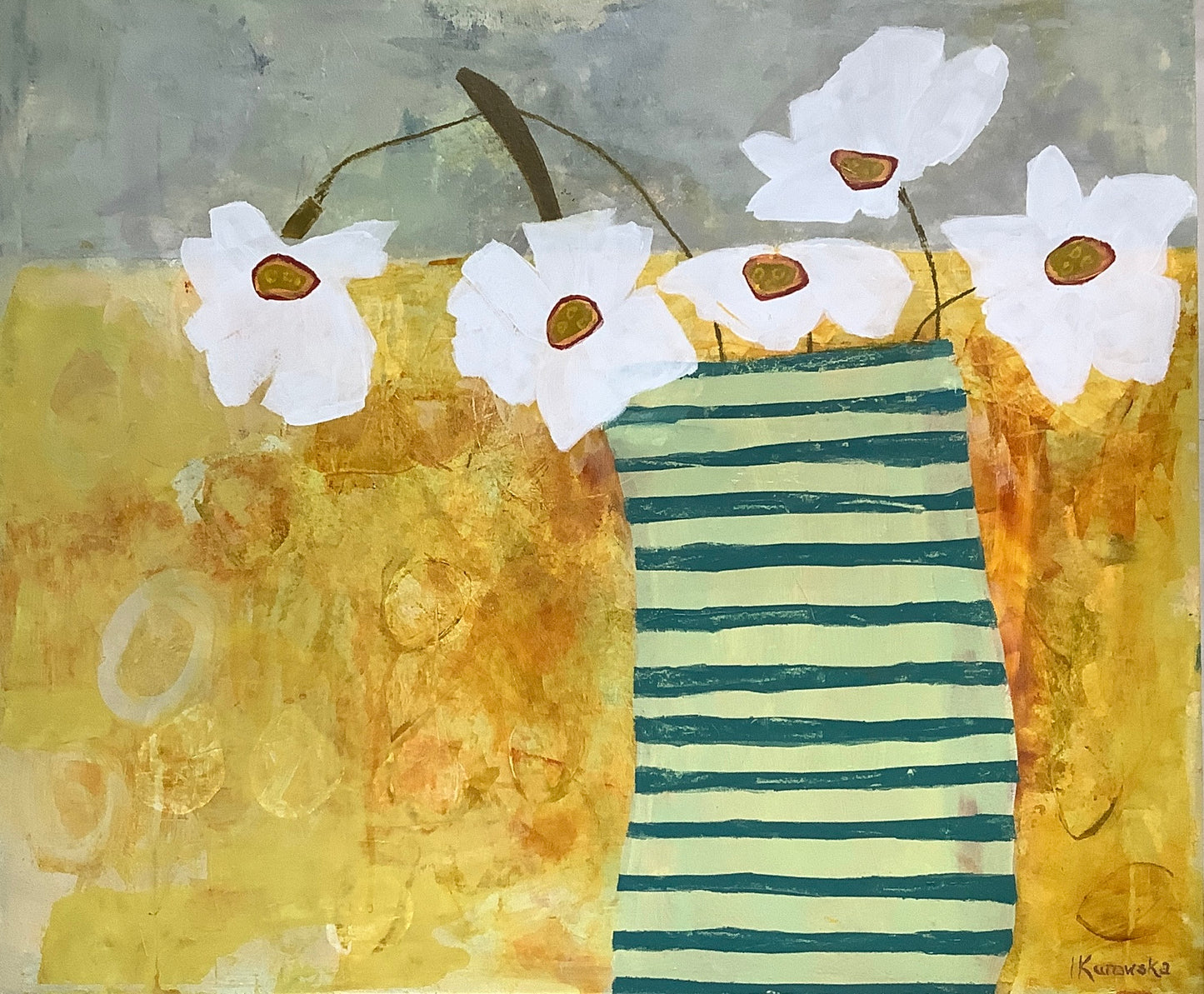 Little Green Stripey Vase