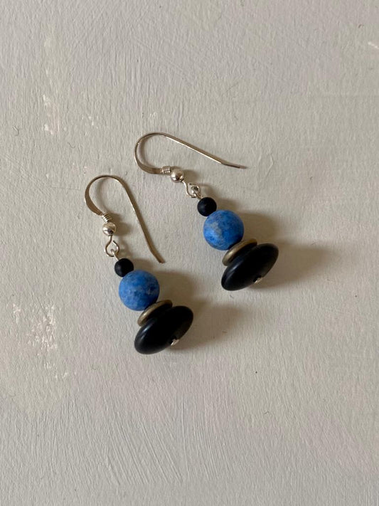 Earrings to match necklace in denim agate