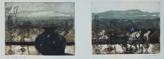 Vase and Forget me not (Diptych)