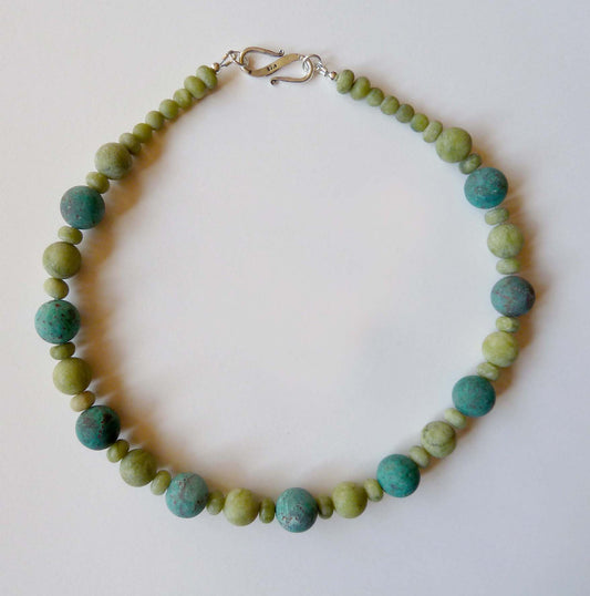 Green opal/cuprite chrysocolla necklace