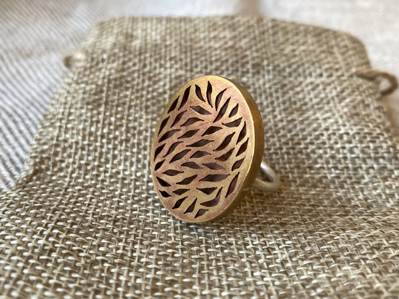 Pierced petals largest oval ring
