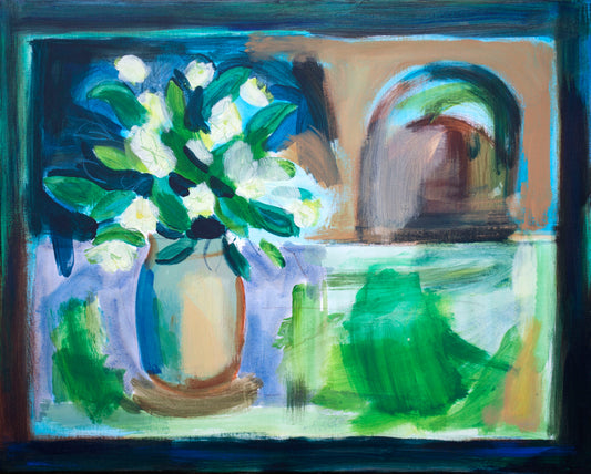 Rhododendrons and vase